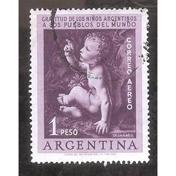 ARGENTINA 1956 (MT42Aerea) GRATITUD DELOS NIÑOS  USADA