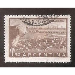 ARGENTINA 1954(MT547A) GANADERIA PAPEL MATE,  USADA