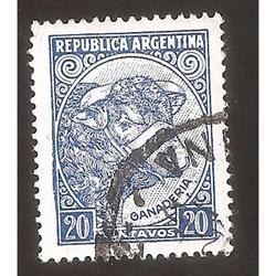 ARGENTINA 1951(MT511) TORITO PAPEL MATE,  TIPOGRAFIA, USADA