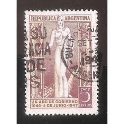 ARGENTINA 1947(MT487) UN AÑO DE GOBIERNO PERONISTA  USADA