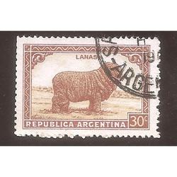 ARGENTINA 1945(MT452) RIQUEZAS:  OBEJA  SIN FILIGRANA  USADA