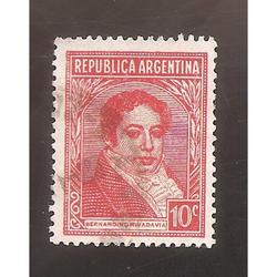 ARGENTINA 1935(MT370) RIVADAVIA  TIPO I FILI RA RO  USADA