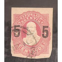 ARGENTINA 1890  CHICLANA CORTADO DE SOBRE POSTAL 25