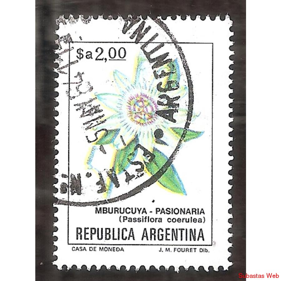 ARGEN1983 (1416b) FLORES: MBURUCUYA, FLUO TIZADO  USADA