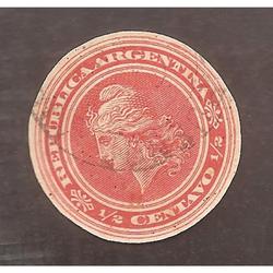 ARGENTINA 1902 CABEZA DE LIBERTAD CORTADO DE FAJA