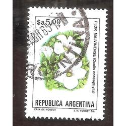 ARGEN1983 (1418a) FLORES: MALVINENSE, FLUO TIZADO,  USAD