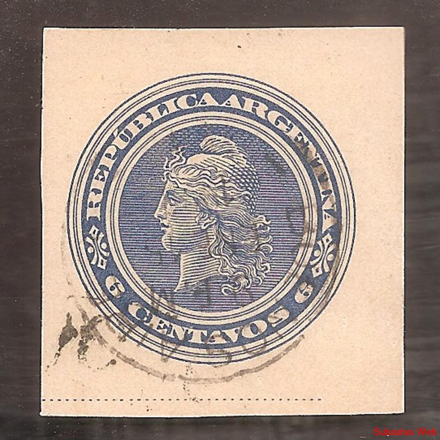 ARGENTINA 1902(TAR38) CABEZA DE LIBERTAD 1CTVO. CORTADA DE T