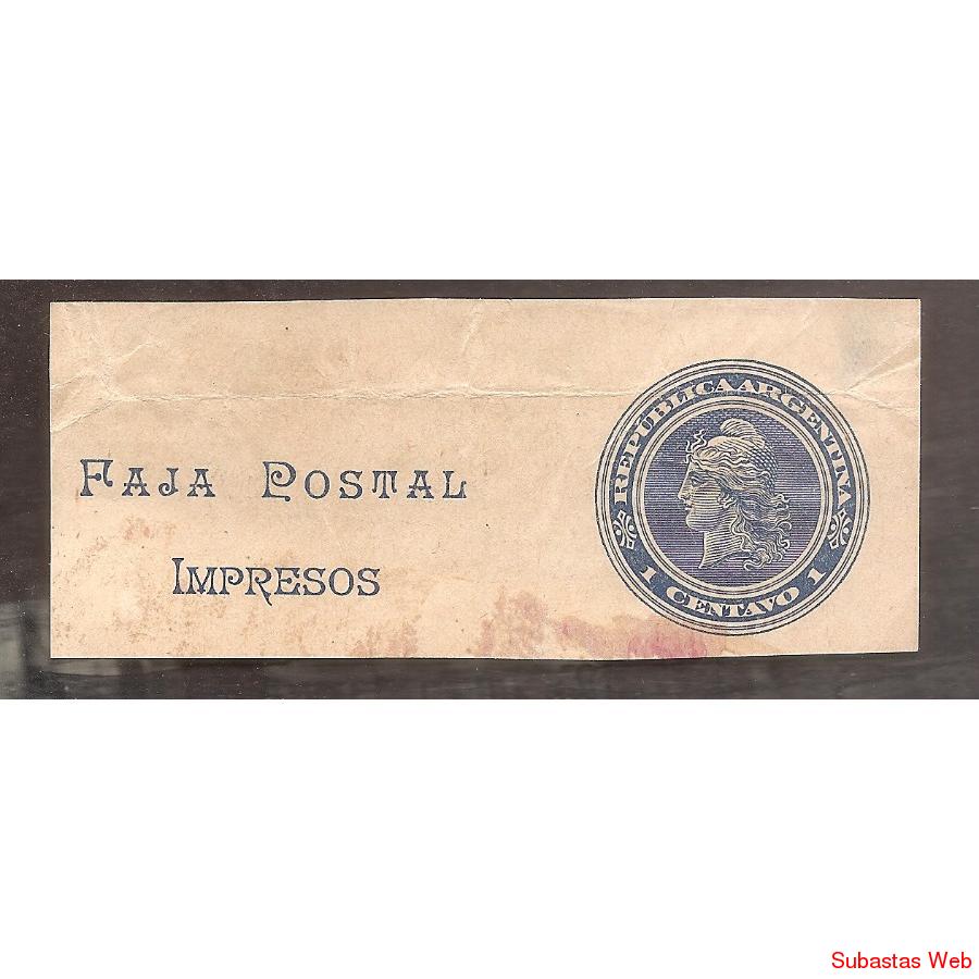 ARGENTINA 1902(FAJ34) CABEZA DE LIBERTAD CORTADA DE FAJA POS