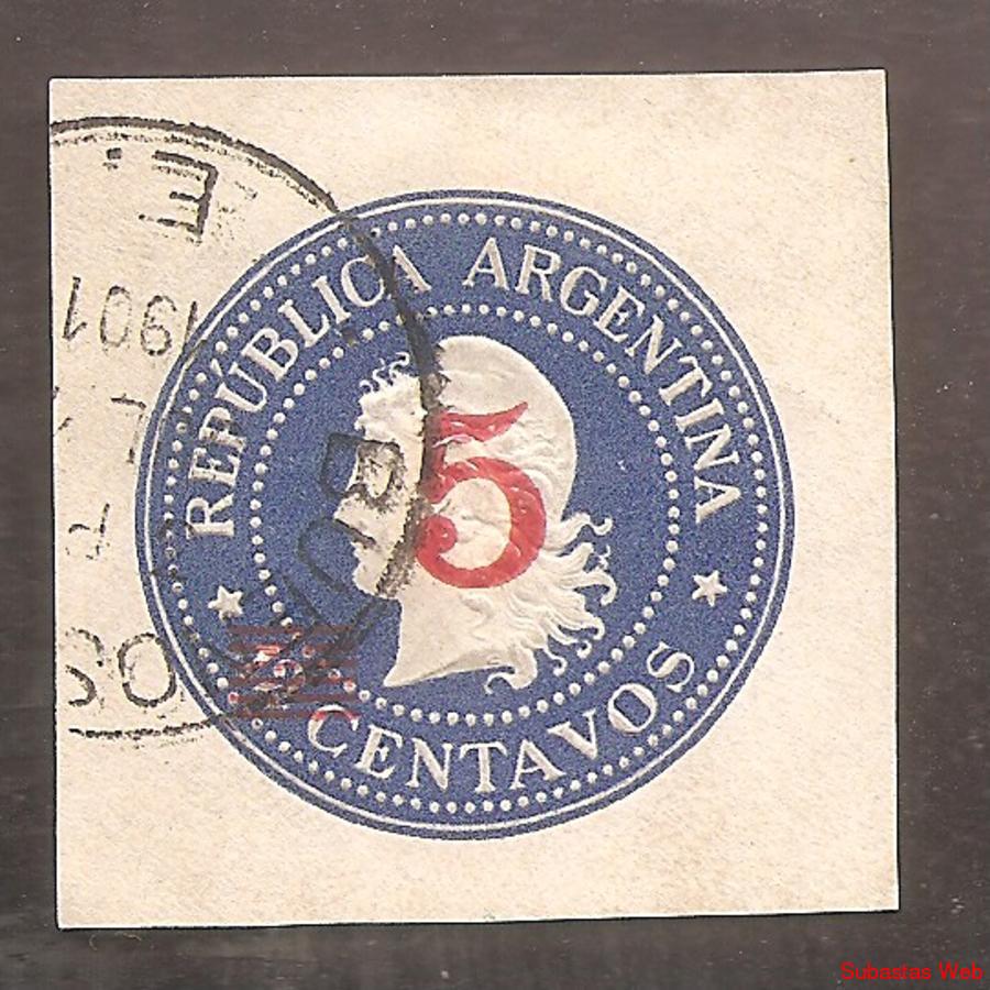 ARGENTINA 1901(SOB43) CABEZA DE LIBERTAD SOBRECARGADA