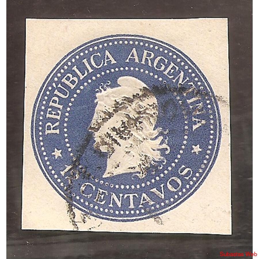 ARGENTINA 1899(SOB40) CABEZA DE LIBERTAD DE 12CTVS. AZUL