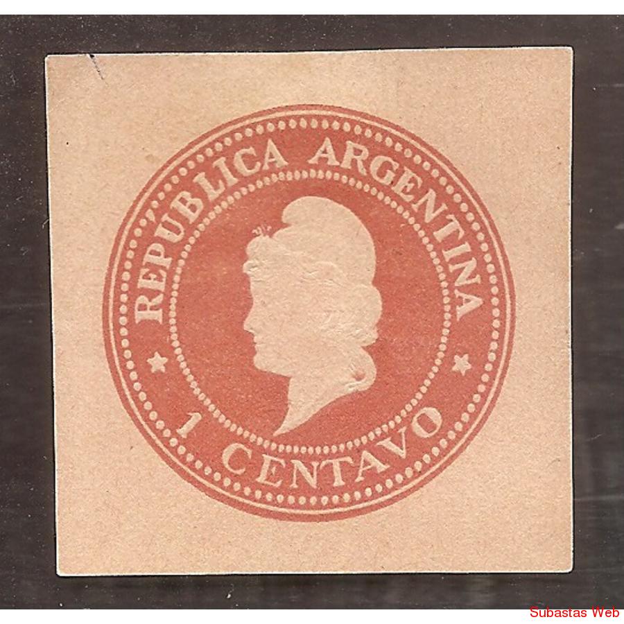 ARGENTINA 1896(FAJ26) CABEZA DE LIBERTAD 1CTV. CORTADA DE FA
