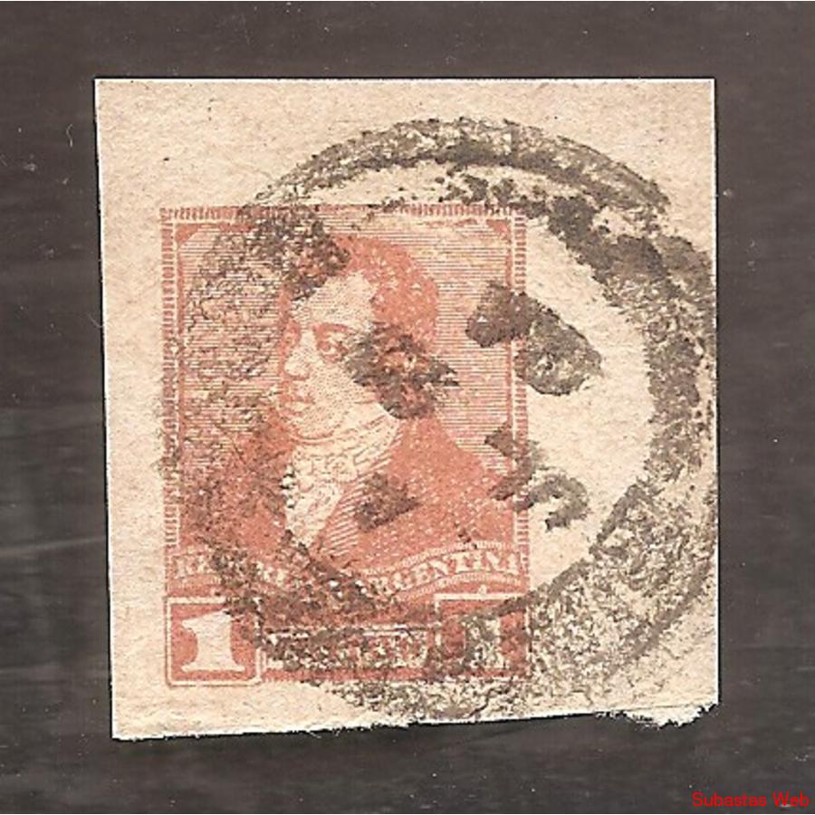 ARGENTINA 1892(FAJ22) RIVADAVIA DE 1CTV. CORTADO DE FAJA POS