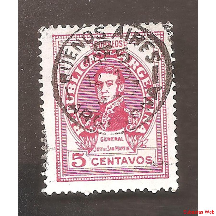 ARGENTINA 1945(MT462) SAN MARTIN, TIPOGRAF. FILI RA VERTICAL