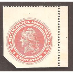 ARGENTINA 1902(CAP31) CABEZA DE LIBERTAD CORTADA DE CARTA PO