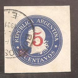 ARGENTINA 1901(SOB43) CABEZA DE LIBERTAD SOBRECARGADA