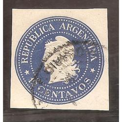 ARGENTINA 1899(SOB40) CABEZA DE LIBERTAD DE 12CTVS. AZUL