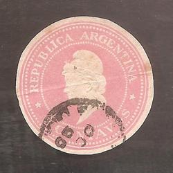 ARGENTINA  1896(FAJ28) CABEZA DE LIBERTAD DE 4 CTVS. FAJA PO
