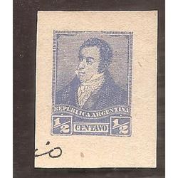 ARGENTINA 1892(FAJ21) RIVADAVIA DE 1/2CTV. CORTADO DE FAJA P