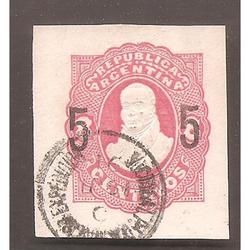 ARGENTINA 1890(SOB28) CHICLANA 8CTV. SOBRECARGA 5 TIPO II SO