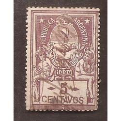 ARGENTINA 1896  LEY DE SELLOS DE 5 CENTAVOS