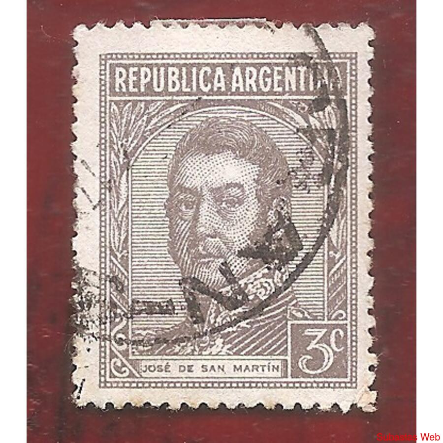 ARGENTINA 1935(MT366) SAN MARTIN FILIGRANA RA RO,  USADA