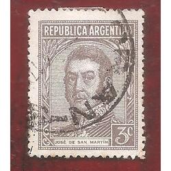 ARGENTINA 1935(MT366) SAN MARTIN FILIGRANA RA RO,  USADA
