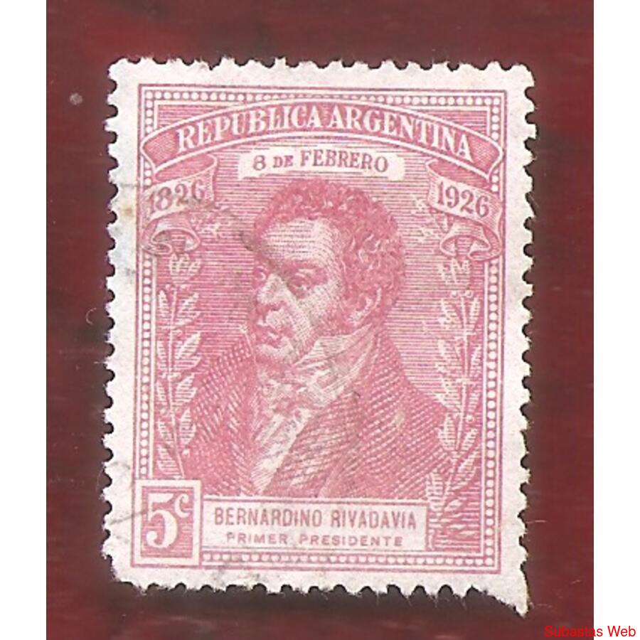 ARGENTINA 1926(309) CENTENARIO 1ER. PRESIDENTE, USADA