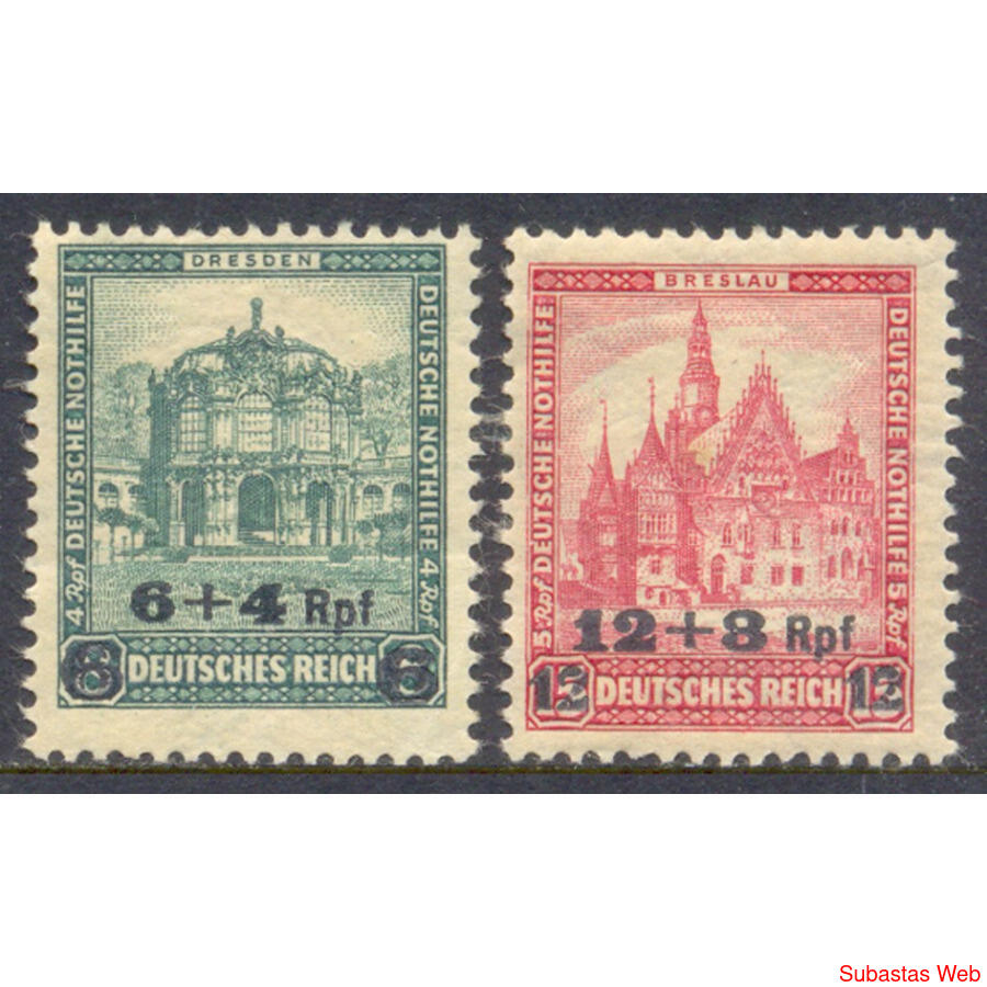 ALEMANIA REICH. Yv 439 + 440.  1932 SOBRECARGADOS. € 55.00