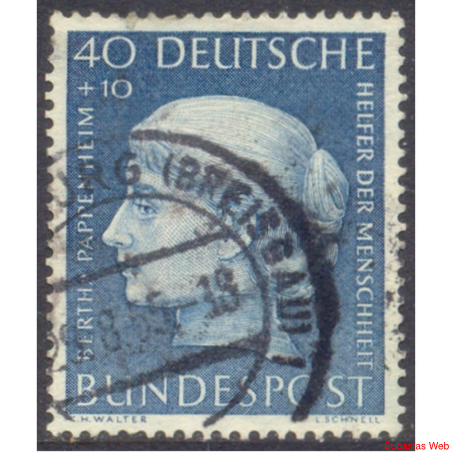 ALEMANIA BDR. Yv 79 BERTHA PAPPENHEIM ALTO VALOR € 52.00