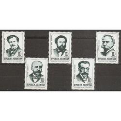 Argentina 763/7 Gj 1386/0 Mint Fil Inverti Escritores