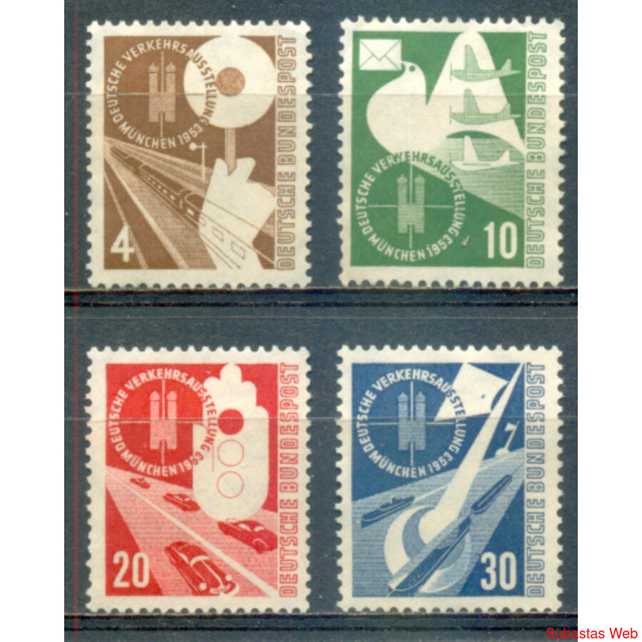 ALEMANIA BDR. Yv 53/56. SERIE x 4 VALORES NSG. EUROS 36.00