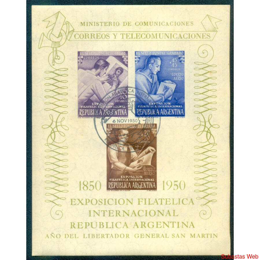 ARGENTINA GJ HB14 E.F.I.R.A. BLOCK CON MATASELLO EXPOSICIÓN