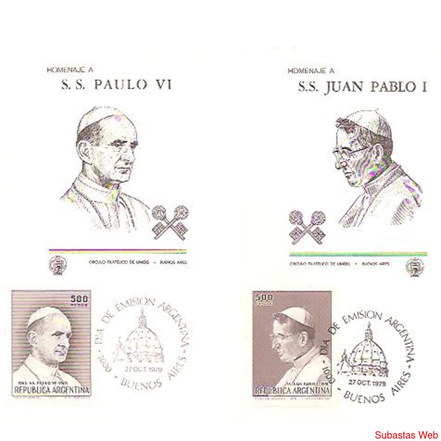 ARGENTINA 1979(1194-95) PAPAS: PAULO VI Y JUAN PABLO I