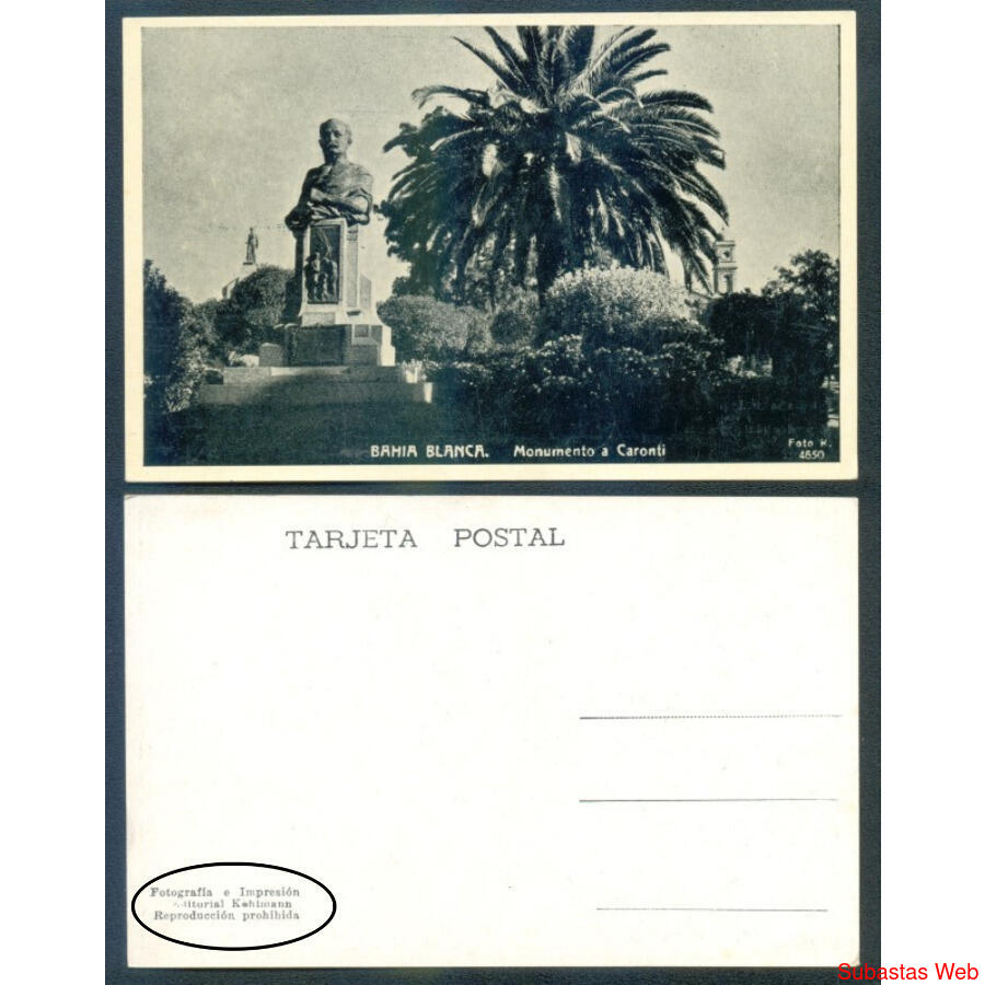 Bahía Blanca. Antigua Postal Plaza Rivadavia Editor KOHLMANN