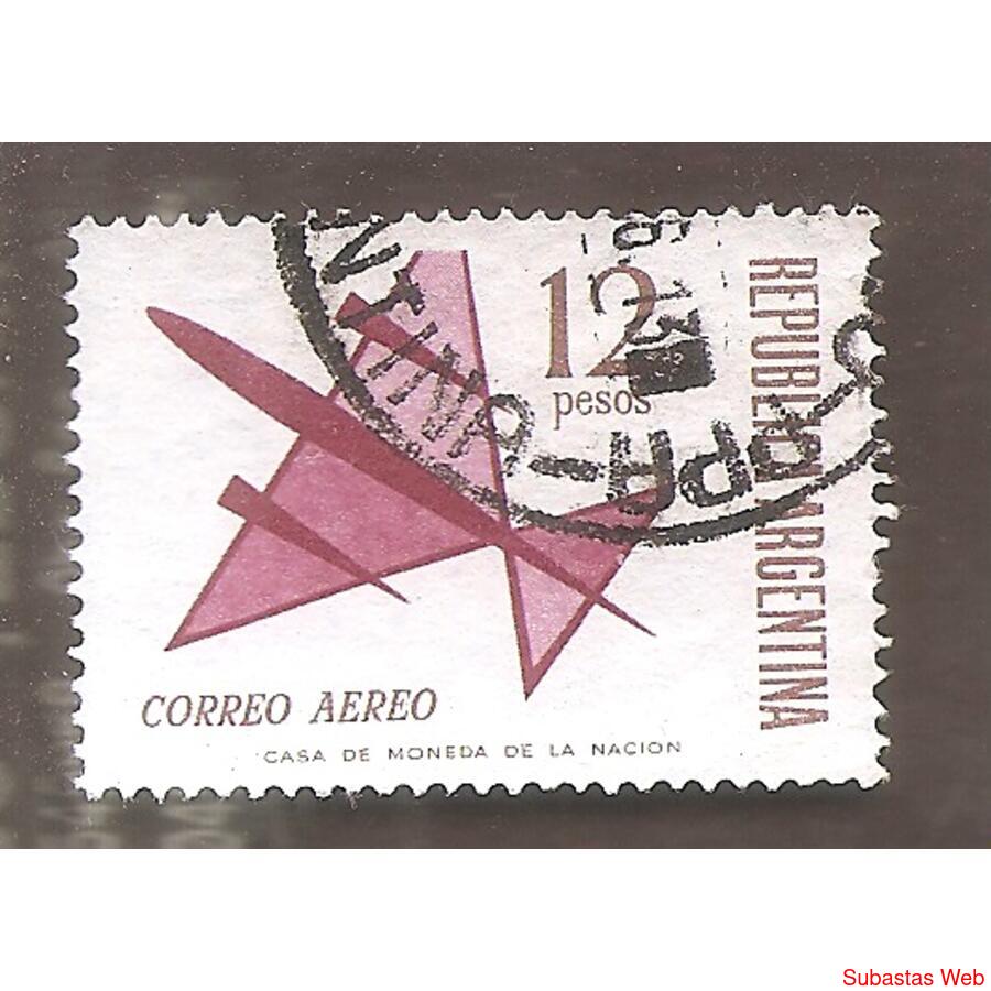 ARGENTINA 1965(A108) DIBUJO DE UN AVION,  MATE,  USADA