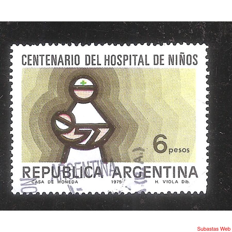 ARGENTINA 1975(1033) CENTENARIO HOSPITAL DE NIÑOS USADA