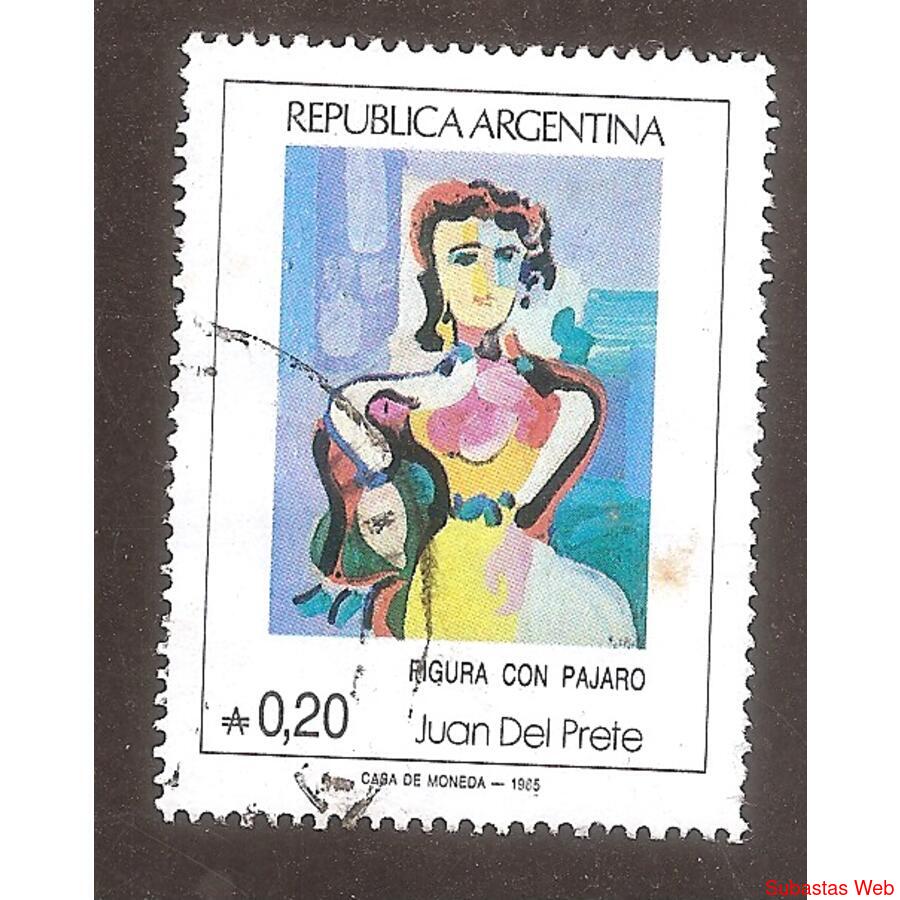ARGENTINA 1985(1535) PINTURA ARGENTINA: JUAN DEL PRETE USADA