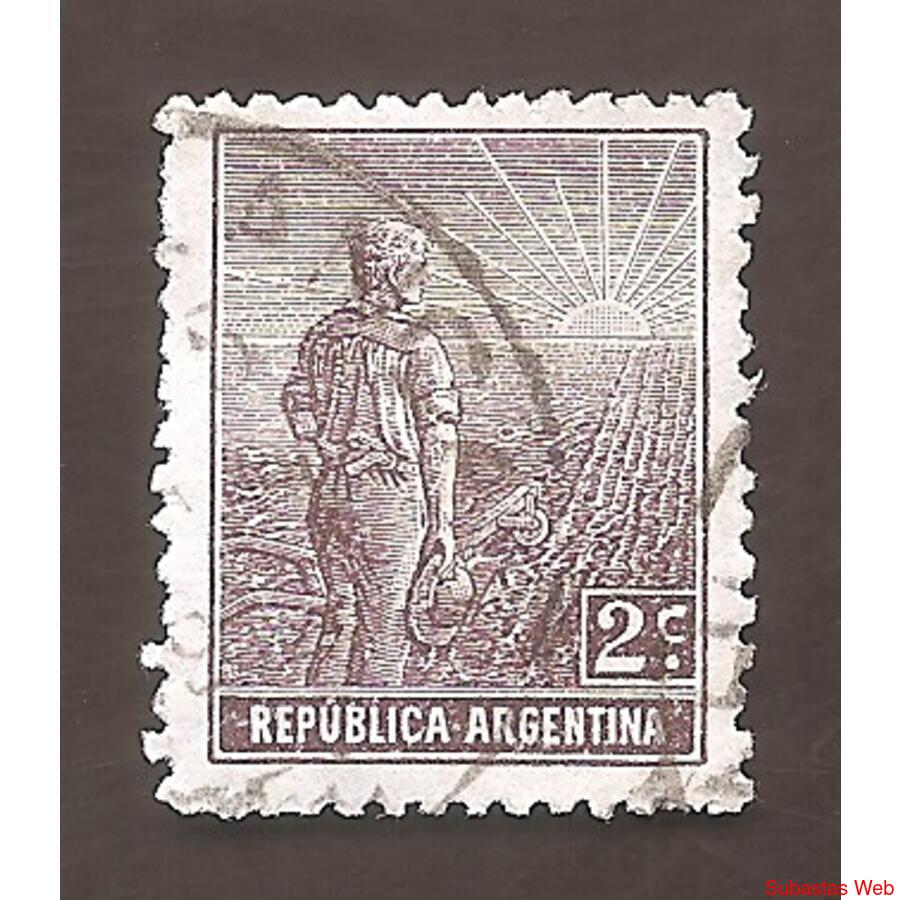 ARGENTINA 1911(169) LABRADOR: FILI SOL CON RAYOS ONDULADOS U