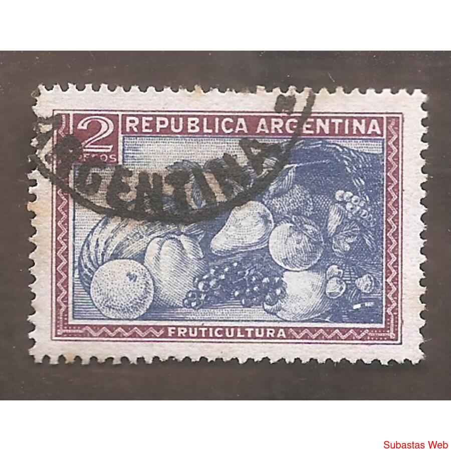 ARGENTINA 1945(455)  FRUTAS  SIN FILIGRANA  USADA