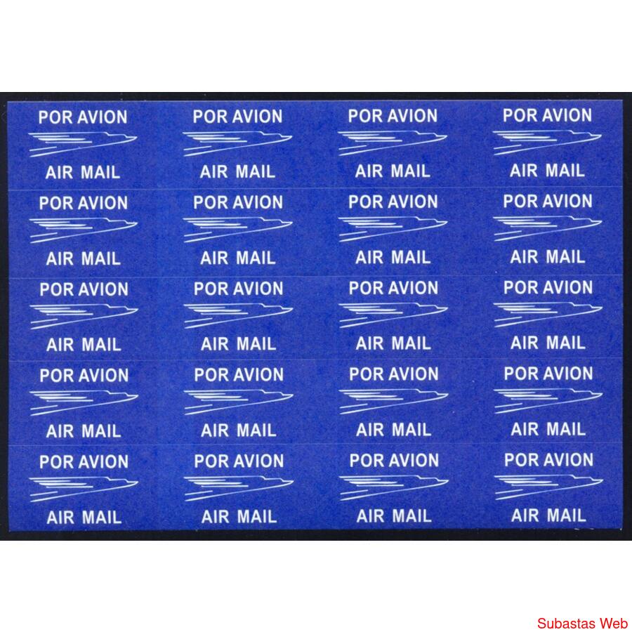 ARGENTINA. PLANCHA x 20 AIR MAIL LABELS. CONDOR VIA AEREA