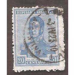 ARGENTINA 1922(273) SAN MARTIN EN CUADRO  FILI RA  USADA