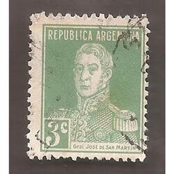 ARGENTINA 1923(299) SAN MARTIN SIN PUNTO  13,5x12,5  USADA
