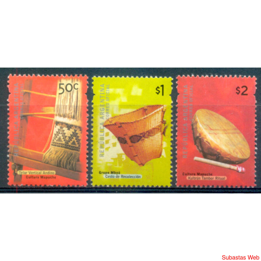 ARGENTINA 3081/ 3094/ 3095 ARTEFACTOS INDIGENA NUEVOS U$7.90