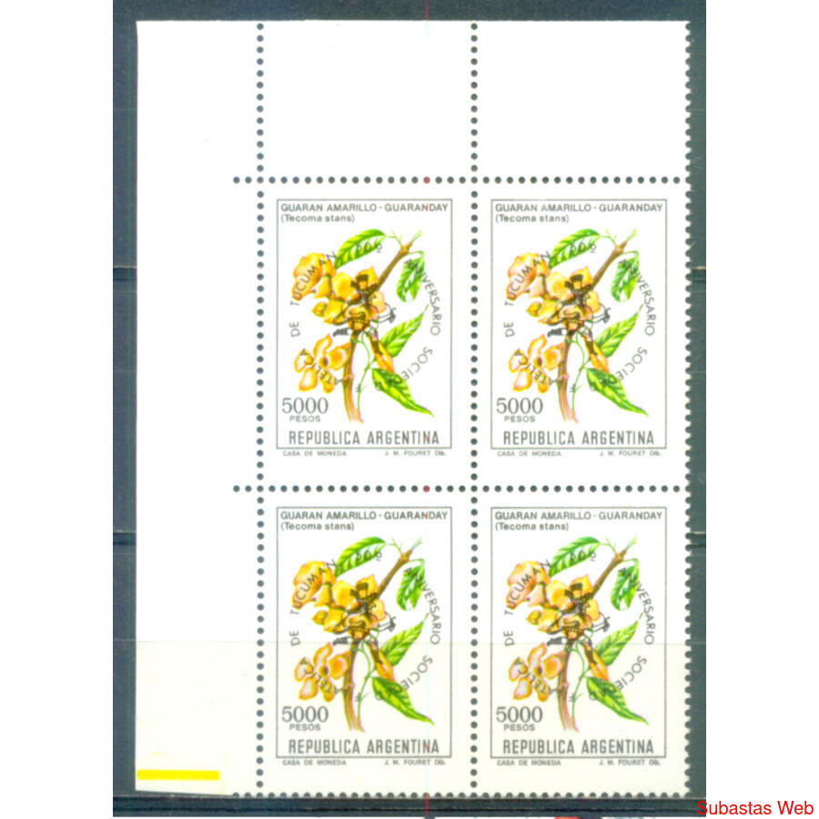 ARGENTINA GJ2049. FLOR RESELLADO CUADRITO MINT. U$ 8.00