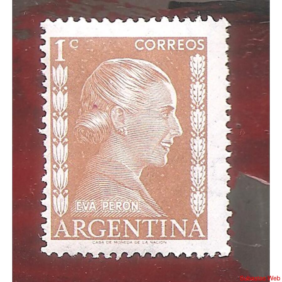 ARGENTINA 1952(517) EFIGIE DE EVA PERON  DE $0,01  MINT