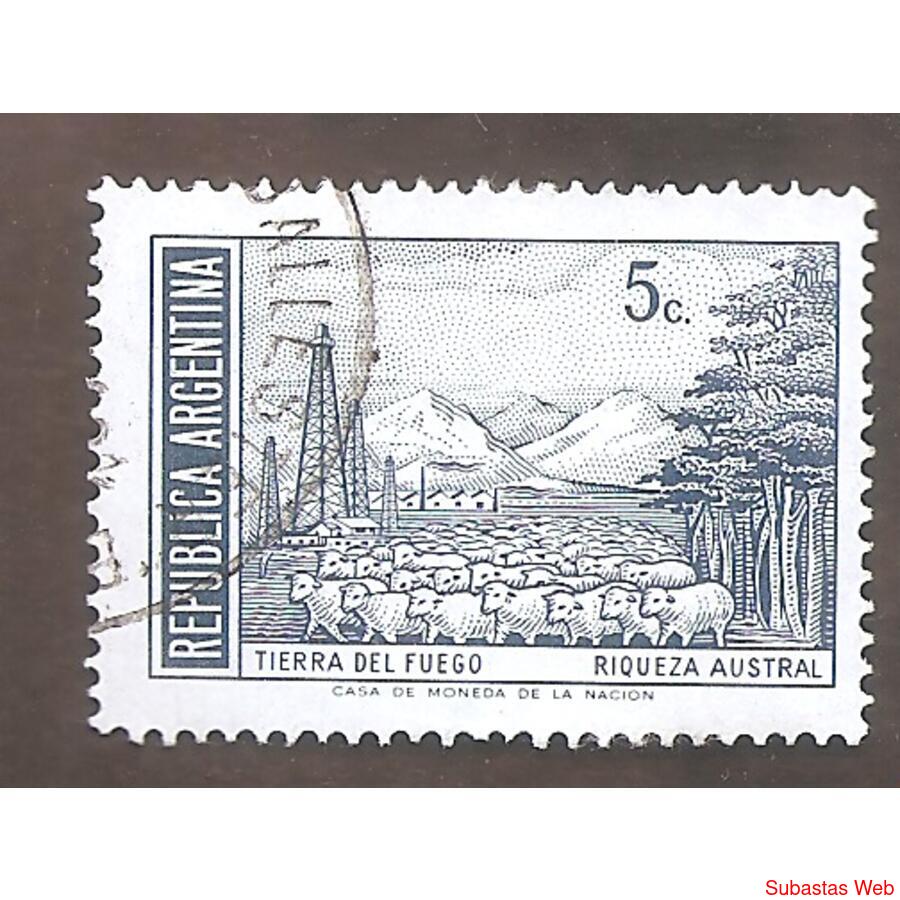 ARGENTINA 1972(912a) RIQUEZA AUSTRAL FILI CASA MONEDA USADA