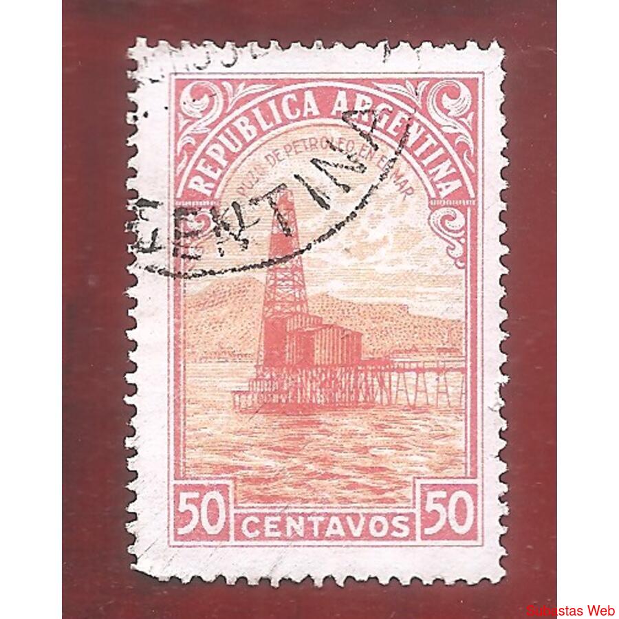 ARGENTINA 1935(379X) PETROLEO  TIZADO FILI RA-RO  USADA