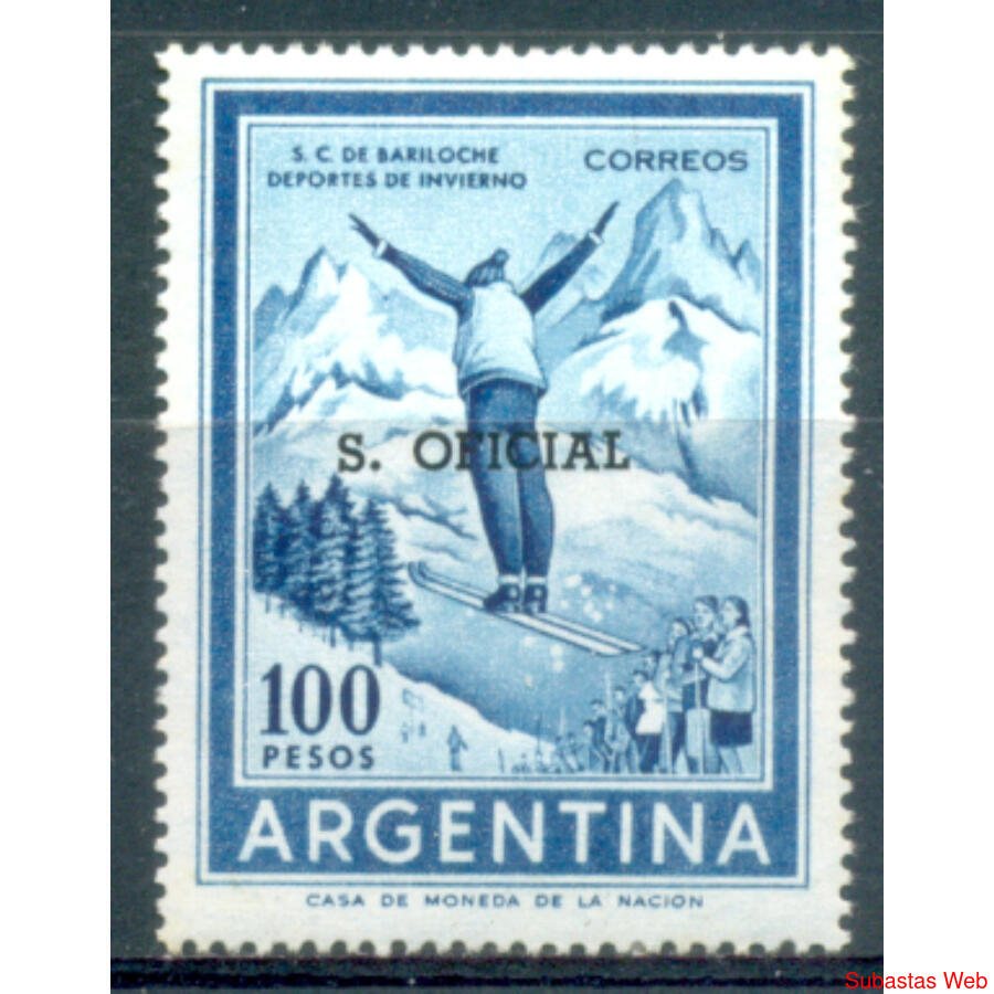 SERVICIO OFICIAL GJ772 ESQUIADOR $100 SELLO NUEVO. U$ 5.00