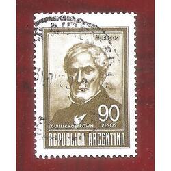 ARGENTINA 1966(783b) PROC Y RIQ. BROWN  TIZADO 22x31,5mm USA