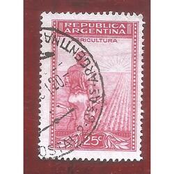 ARGENTINA 1935(376I) LABRADOR  FILIGRANA SOL RA-RR  USADA
